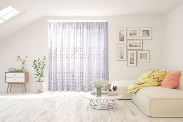 PAK 5m Linen Embroidered Voile Transparent (500 cm x 230 cm) Linen Blend Curtain