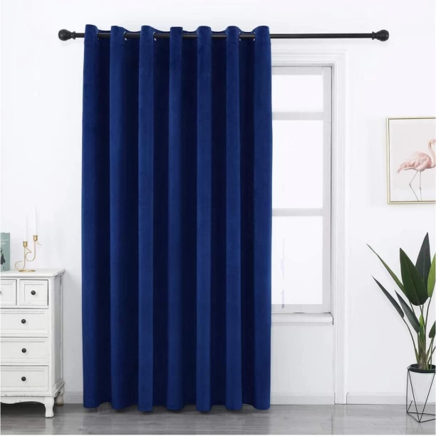 SMTE Dream World - Eyelet Curtain Silky Velvet Stylist Readymade Blackout (150 cm x 200 cm) Polyester Curtain
