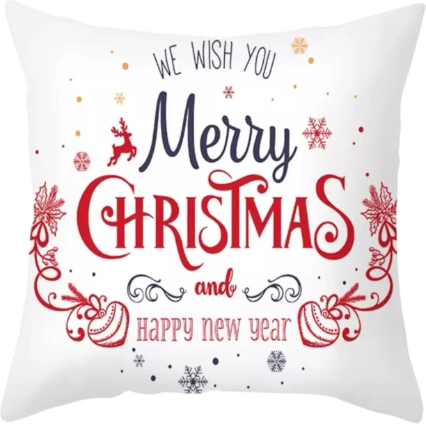 Wardrobenthings Wish You Christmas Plush Colours Luxury Continental Scatter Cushion Cover Printed Cushions & Pillows Cover
