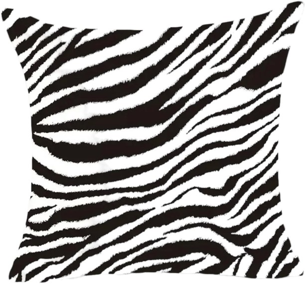 Wardrobenthings Zebra 2 Ian Plush Animal Print Luxury Continental Scatter Cushion Cover Printed Cushions & Pillows Cover