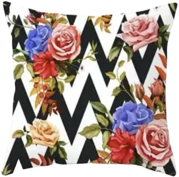 Wardrobenthings White Floral Tuscan Plush Luxury Continental Cushion Covers Printed Cushions & Pillows Cover