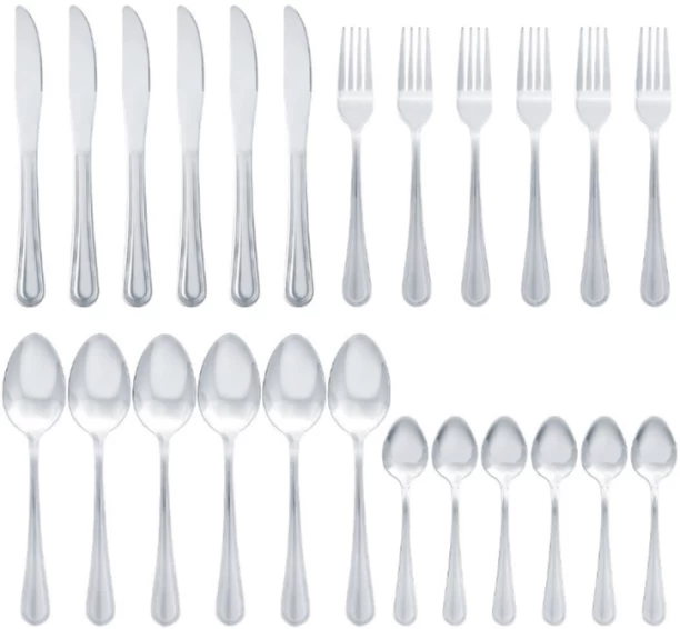 No brand 24-Silver Cutlery Set Stainless Steel Cutlery Set