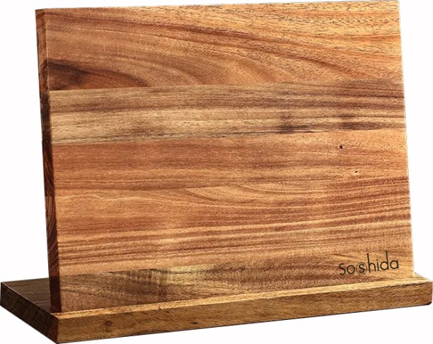 Soshida Magnetic Knife Holder Stand Wooden Cutlery Set