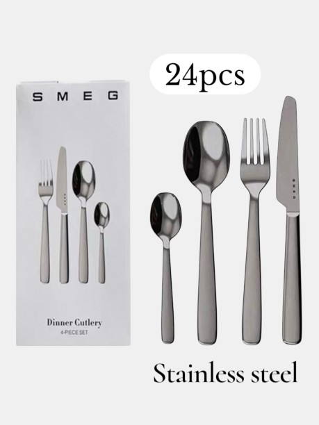 Smeg Western Food Knife Set, Stainless Steel Cutlery Set