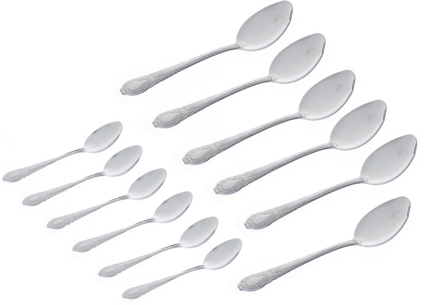 HomewareOnline 6pcs Tea Spoons + Table Spoons Lightweight - Steel Cutlery Set