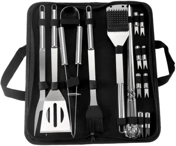 Generic multi tool camping folding travel cutlery Accessory Portable Korean Barbecue Wholesale Grill Set Stainless Steel Cutlery Set