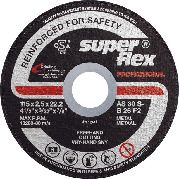 Superflex Cutting Disc Flat Steel Prof 115mm X 2.5mm Steel Cutter