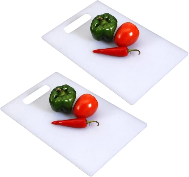 Wobuciko Plastic Chopping Board White 2 Pack Plastic Cutting Board