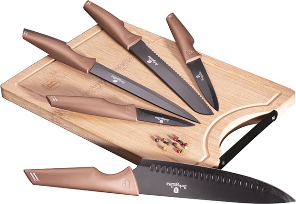 Berlinger Haus 6-Piece Non-Stick Knife Set with Bamboo Cutting Board