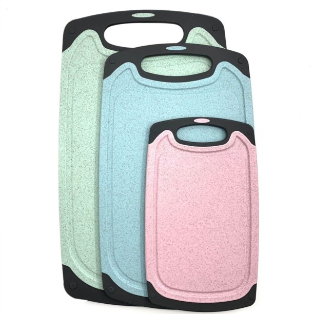 Lola 3 Piece Cutting Boards with Handle for Kitchen Plastic Cutting Board