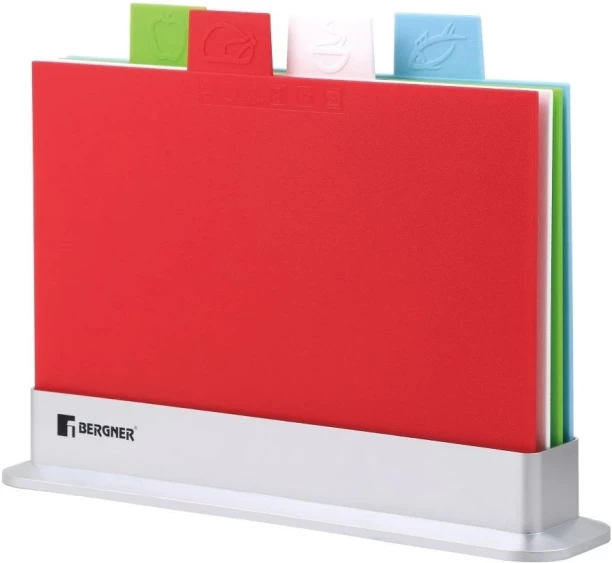 Bergner 5 Piece with Icon & Holder Set PP Polypropylene Cutting Board