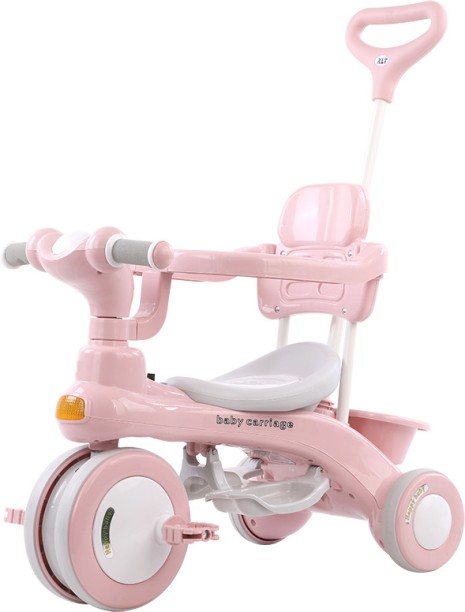 GL 4-in-1 Kids Tricycle Stroller – Convertible Push Trike with Canopy & Safety Harness for Toddlers Aged 1–6 Years 14 inch