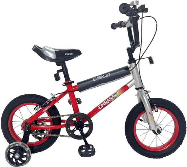 Embassy 12 inch Bicycle With Light Up Trainer Wheels 8 inch