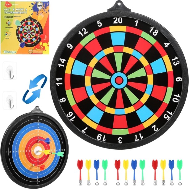 Generic Double-Sided Magnetic Dart Board with 12 Darts Soft Tip Dart