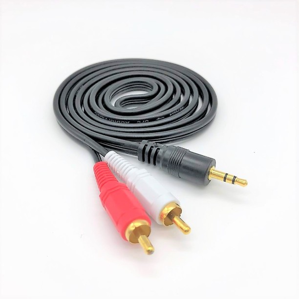 Gadgetgyz 3.5mm Jack To 2 RCA Male 1.5 m CABLE AUX TO 2 RCA (M) 1.5M