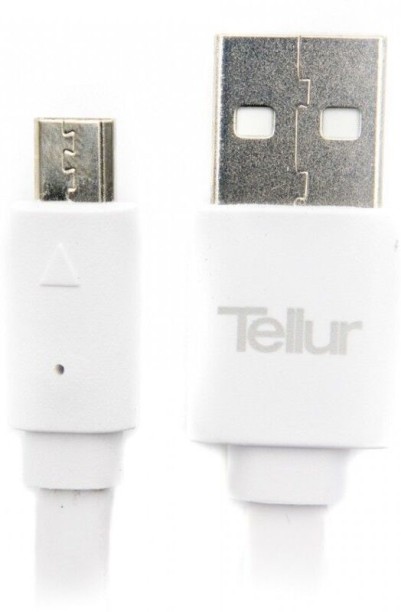 TELLUR USB Type A To Micro USB 1 m MicroUSB 100 cm Flat Data Cable - White