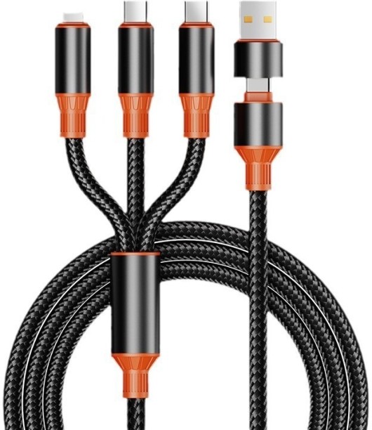 Flycross USB Type C To 3-in-1 Cable 1.2 m 1 drag four braided 2 drag three wires 100 fast charging type interface data cable charger