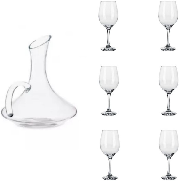 totally home Wine Decanter with Wine Glasses Set 6 Decanter