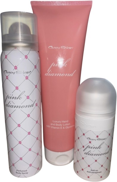 Avroy Shlain Pink Diamond Fragrance Gift Set Perfume Body Spray  -  For Women