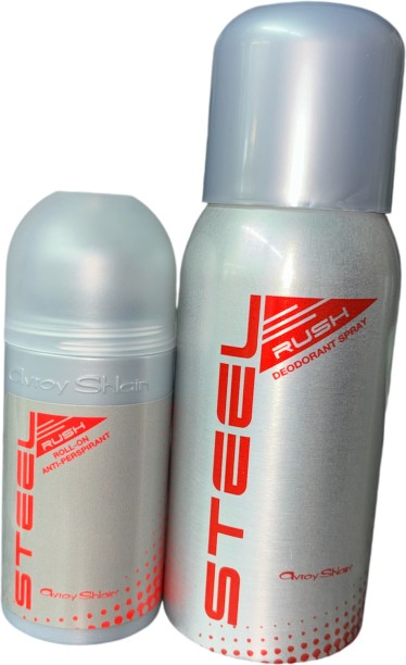 Avroy Shlain Steel Rush Fragrance Gift Set Deodorant Spray  -  For Men