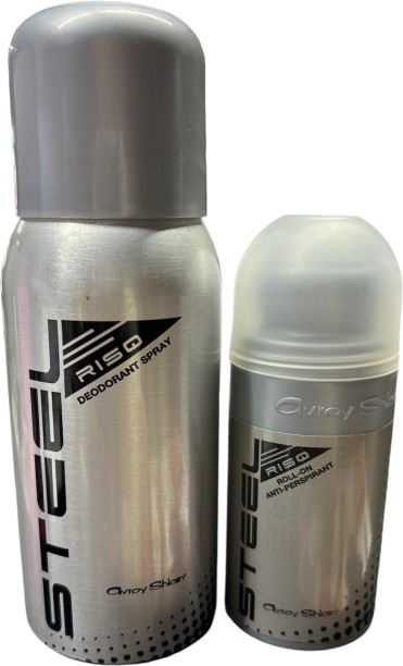 Avroy Shlain Steel Risq Fragrance Set for Men Deodorant Spray  -  For Men