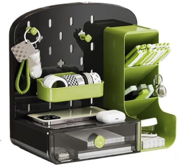 MAKTKL 5 Compartments Plastic Office Desk Organizer