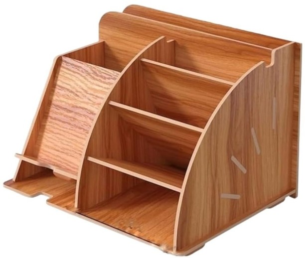 lilhe 8 Compartments wood Stationery organiser