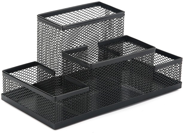 ALANES 4 Compartments Metal Mesh Metal Mesh Home Office Desk Mail Organizer File Holders