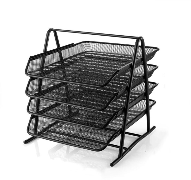 GENERIC 4 Compartments A4 Mesh Office Desk Tidy File Holder Document Storage Letter Paper Organiser tray