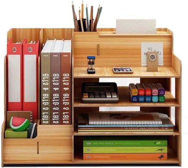 Generic 9 Compartments Wood Files/Books