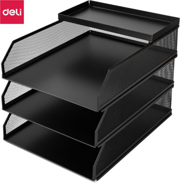 Deli 3 Compartments Metal File Tray