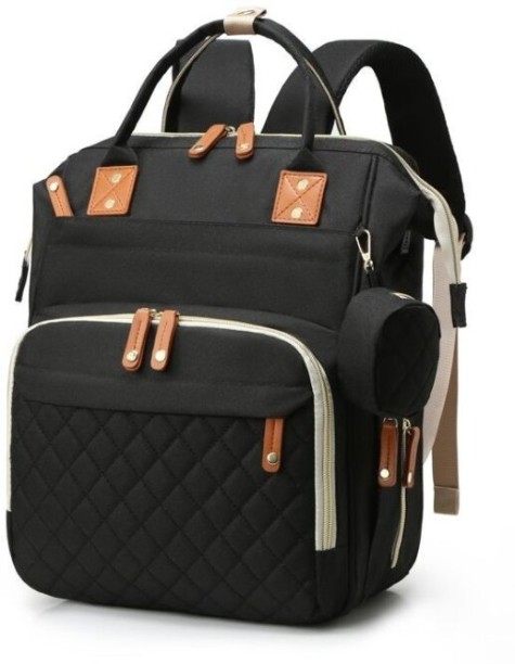 R AND E New Stylish Multi-Functional Baby Diaper Bag & Bed - Black Multi-Functional Baby Diaper Bag & Bed