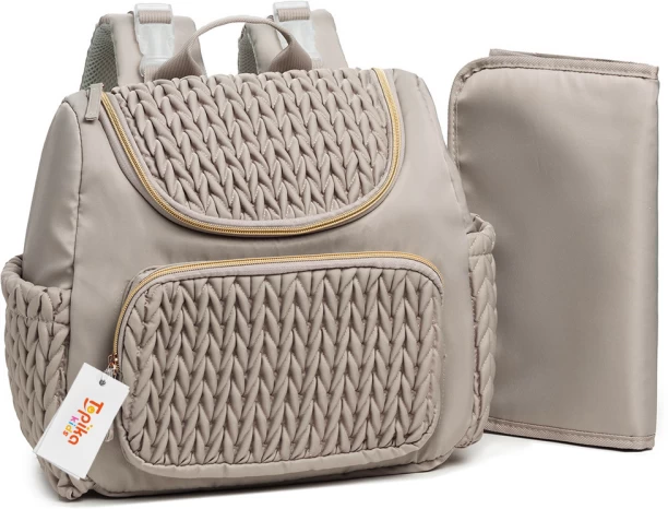 Topika Multi-Pocket Diaper Bag, Insulated Pockets & Stroller Straps Small Spacious Diaper Backpack with Changing Pad, Multiple Pockets
