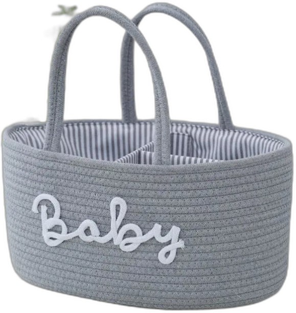 EbLog Grey Diaper Basket Diaper storage