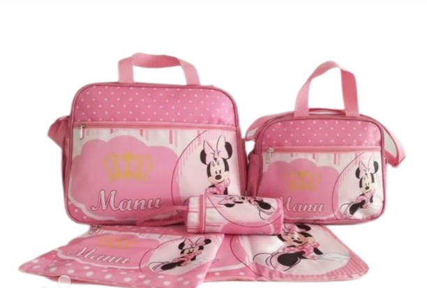 Manu 5 PC Baby Microfibre Multifunction Diaper Bag Multi-Functional Baby Diaper Bag