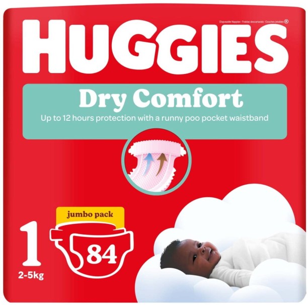 Huggies Dry Comfort Jumbo Pack Tape Diapers - 1