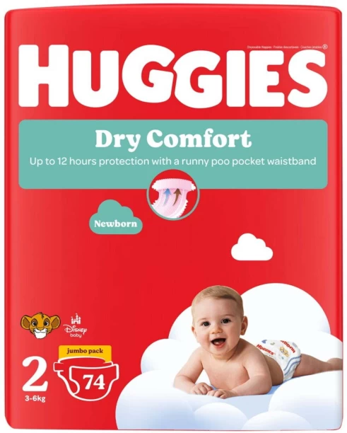 Huggies Dry Comfort Jumbo Pack Tape Diapers - 2