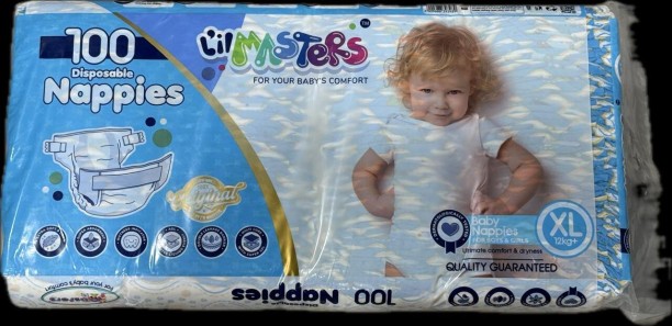 L'il masters Disposable Nappies Large 12kg+ 100's Pant Diapers - XL