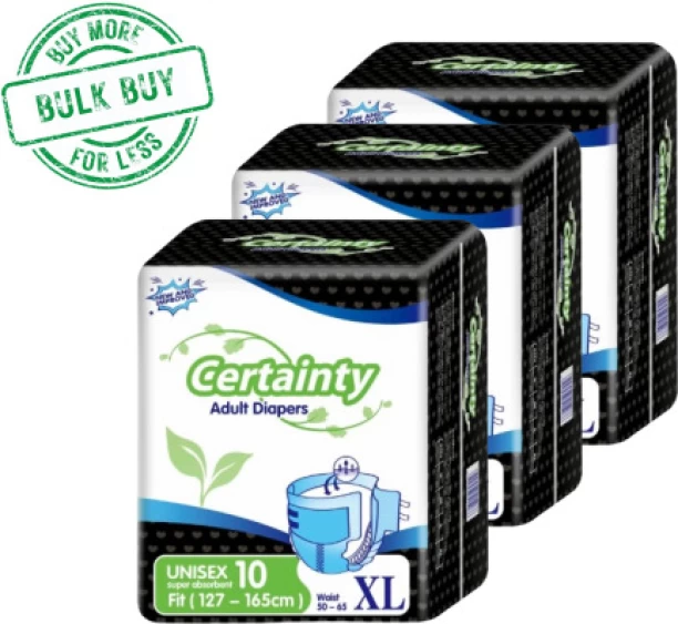Certainty Ultra Comfort Adult Diapers - Bulk Pack 30s Adult Diapers - XL