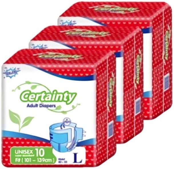 Certainty Cert Pack of 30 Adult Diapers - L