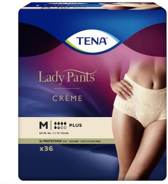 Tena Lady Pants Plus Creme Medium 36's Adult Diapers - M