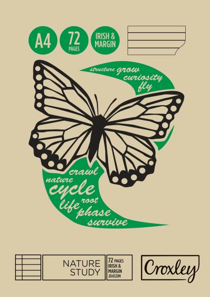 Croxley A4 72Page Irish & Margin Nature Study Pack of 10 A4 Notebook Ruled