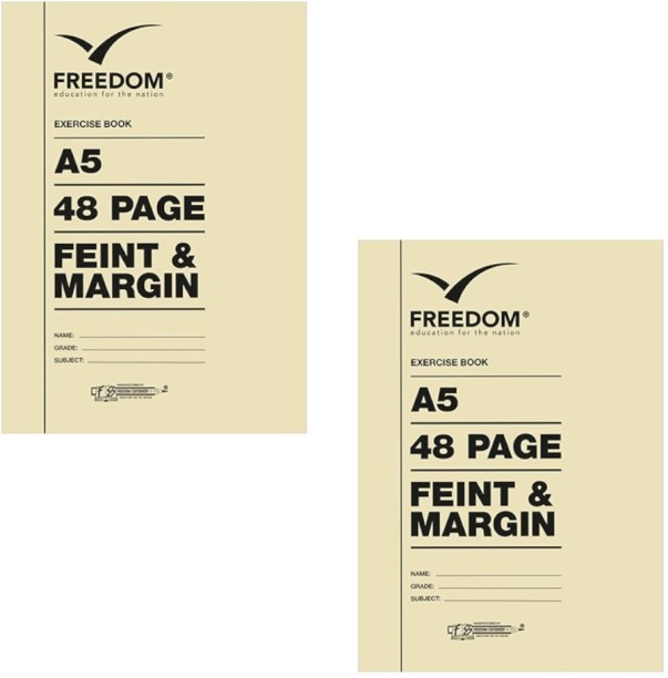Freedom 48 Pages Exercise Books A5 Notebook Feint and Margin