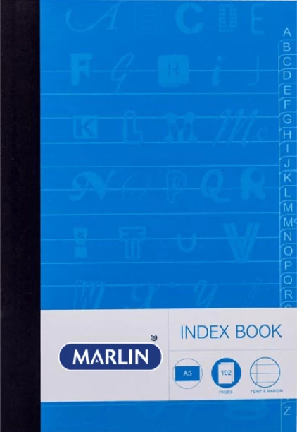Marlin 192 Pages Manuscript Books Indexed A5 Memo Book A-Z