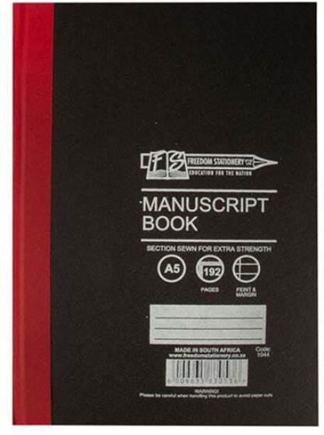 Freedom Stationery Manuscript Book - Feint & Margin - White Pages - A5 - 192 Pages - 8 Pack A5 Notebook Single