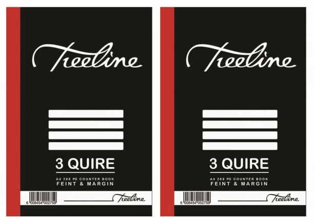 Generic 3 Quire A4 Note Book Feint & Margin