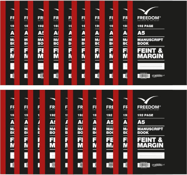 Freedom 192 Pages Manuscript Books A5 Notebook Feint and Margin