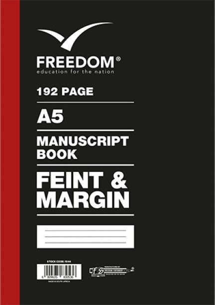 Freedom 192 Pages Manuscript Books A5 Notebook Feint and Margin