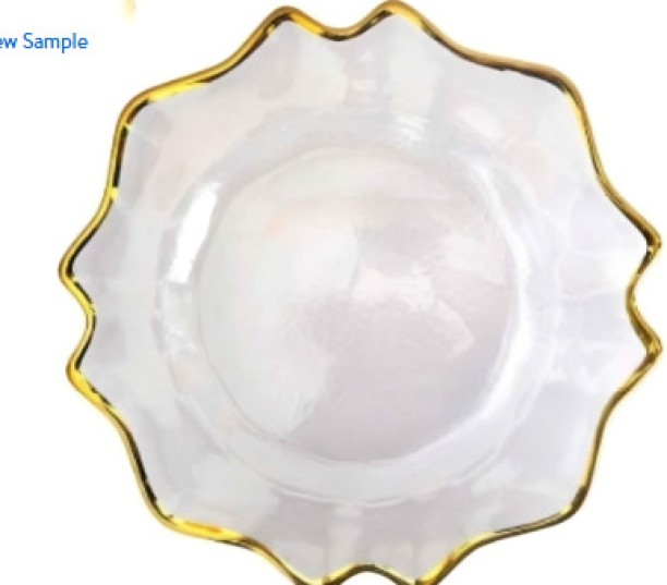 Rafiq Plastic Gold Rimmed Plastic Underplate Dinner Set
