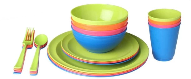 Gizmo Pack of 24 Plastic Plastic Picnic, Camping & Dinnerware Set Dinner Set